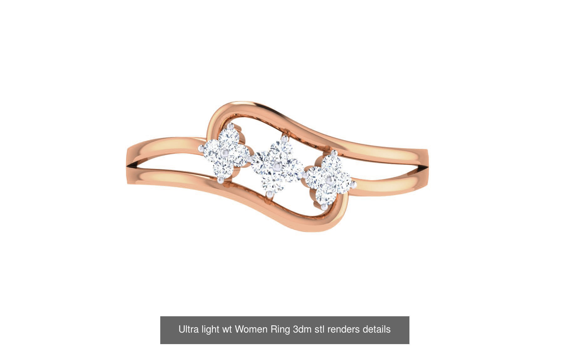 111 Ultra light wt Women Ring 3dm stl renders details 3D Model Collection_34