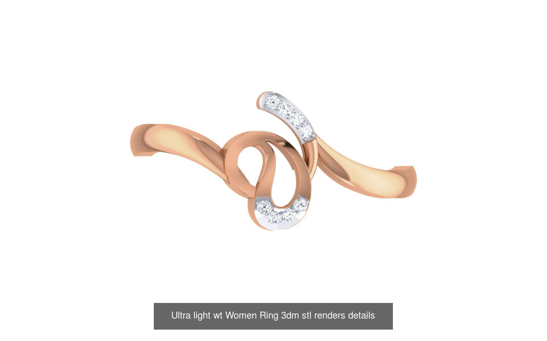 111 Ultra light wt Women Ring 3dm stl renders details 3D Model Collection_88