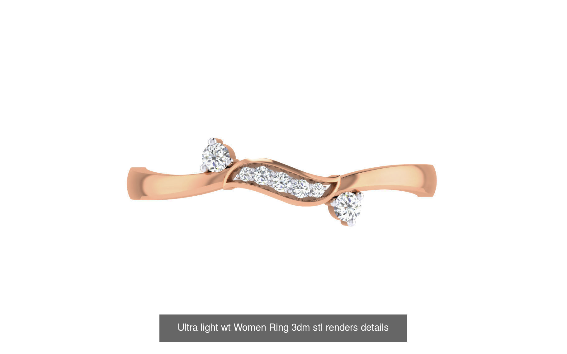 111 Ultra light wt Women Ring 3dm stl renders details 3D Model Collection_16