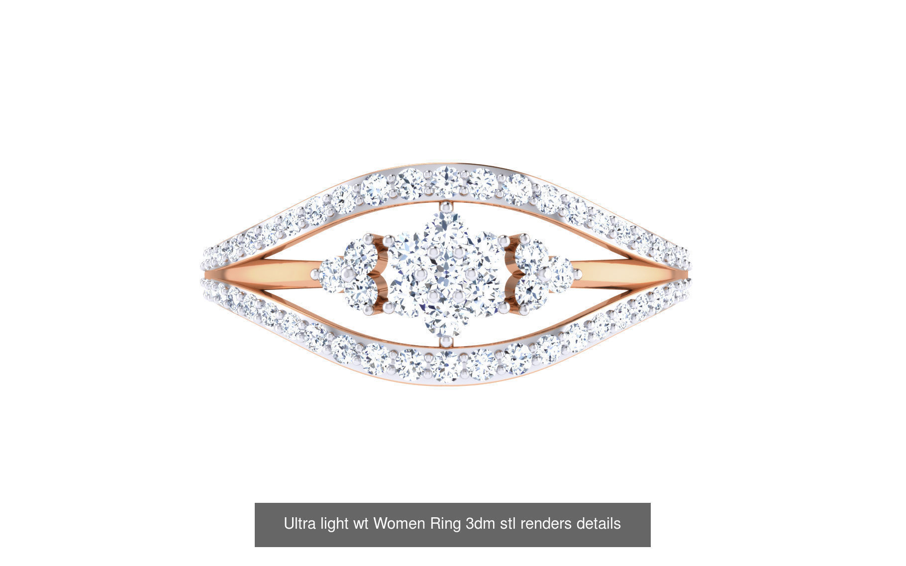 111 Ultra light wt Women Ring 3dm stl renders details 3D Model Collection_33