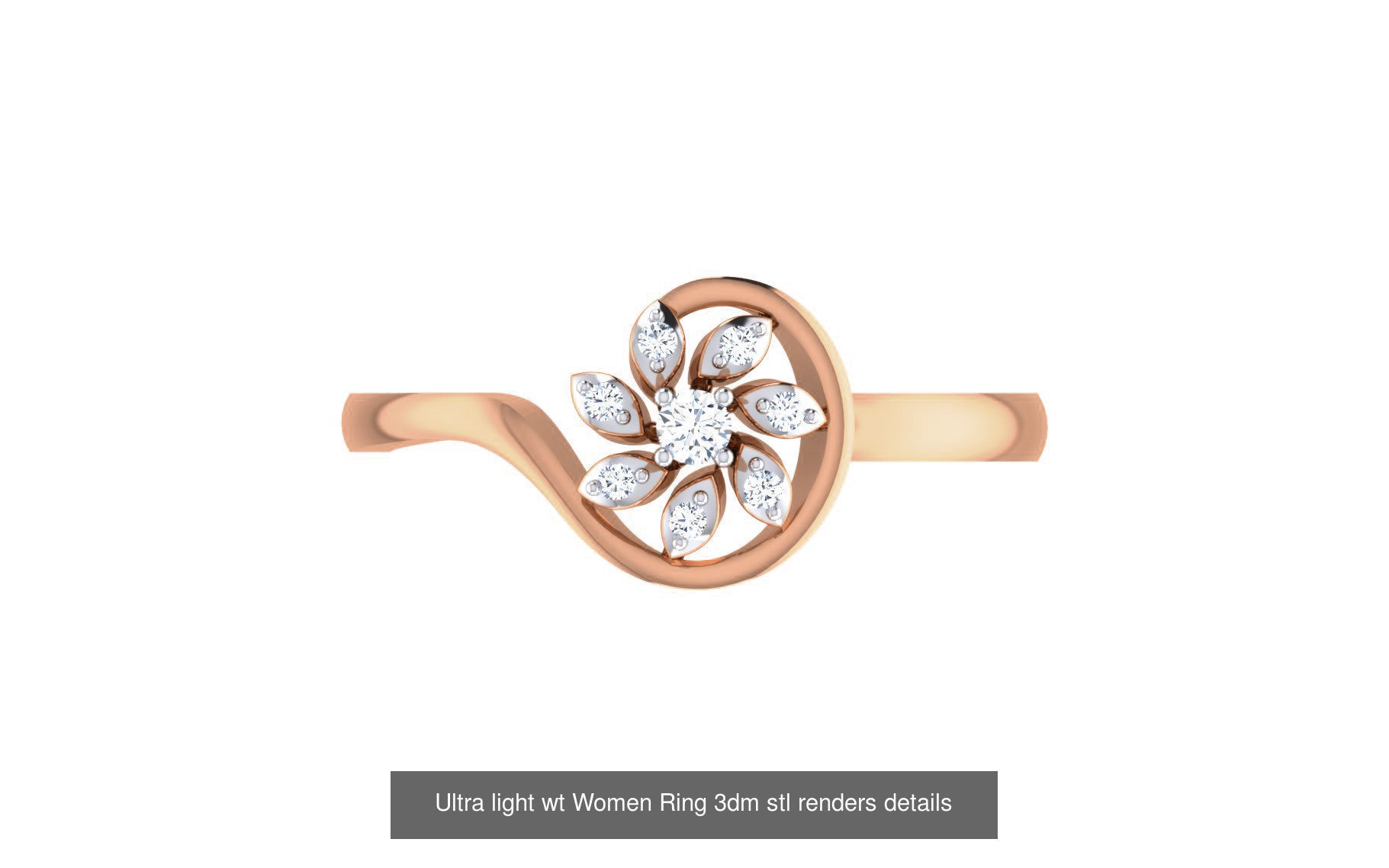 111 Ultra light wt Women Ring 3dm stl renders details 3D Model Collection_98