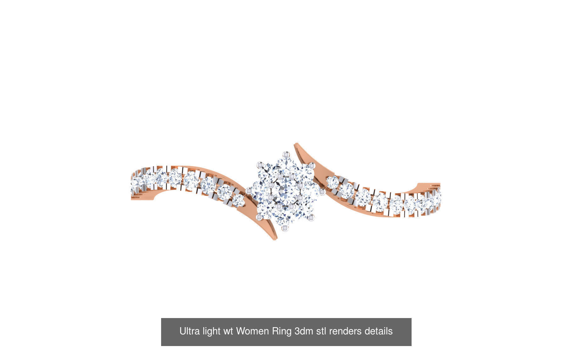 111 Ultra light wt Women Ring 3dm stl renders details 3D Model Collection_62