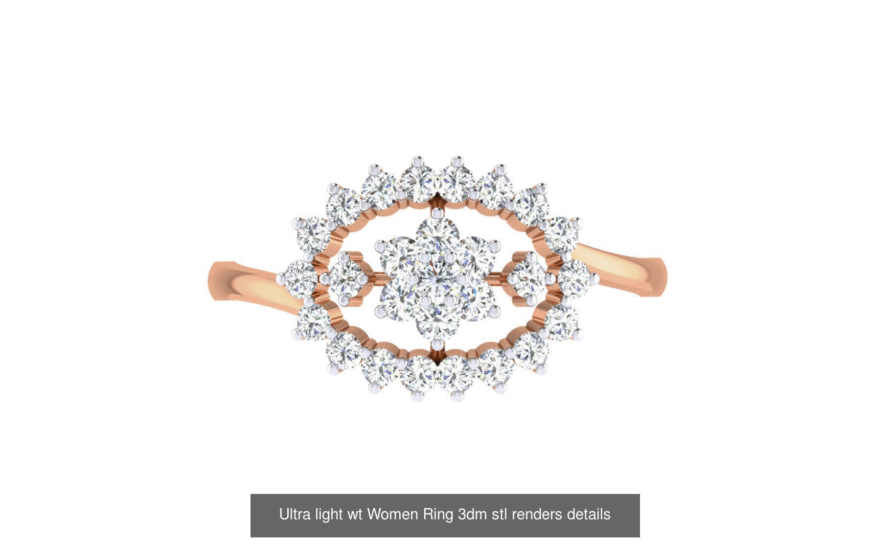 111 Ultra light wt Women Ring 3dm stl renders details 3D Model Collection_22