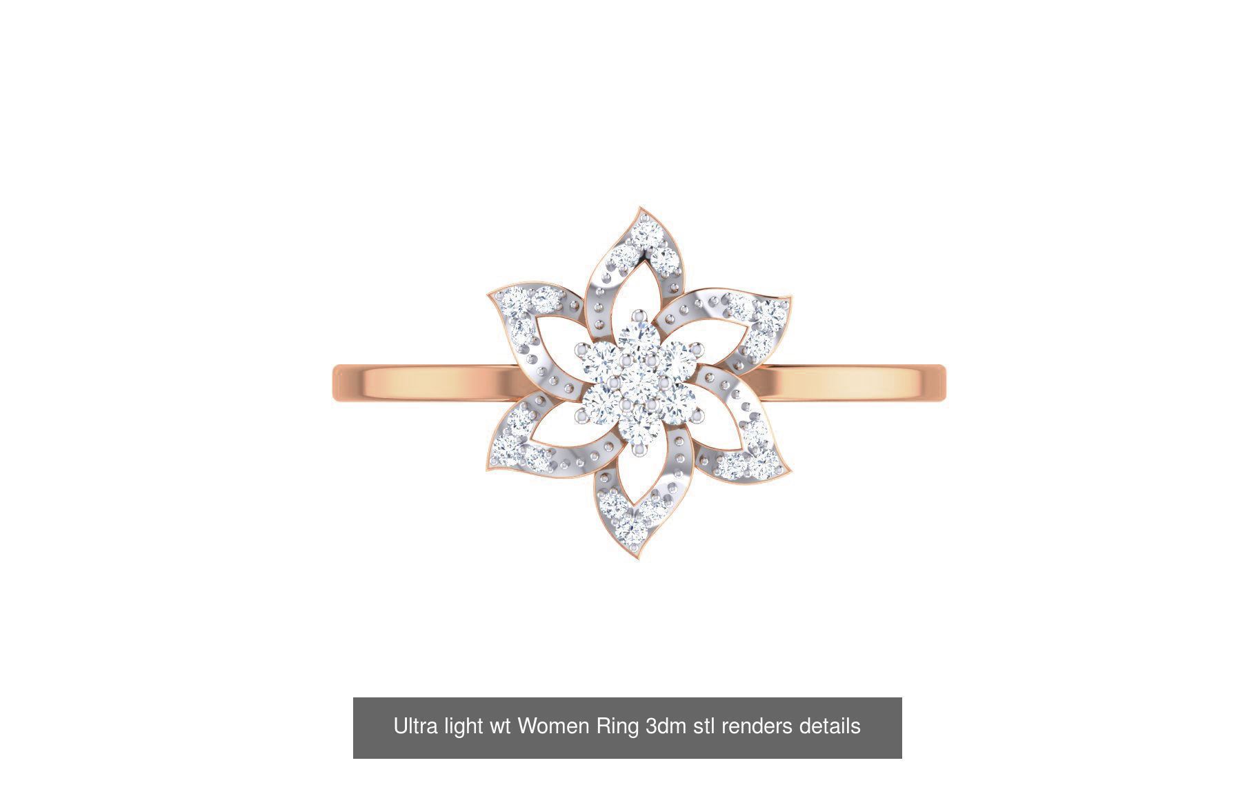 111 Ultra light wt Women Ring 3dm stl renders details 3D Model Collection_76