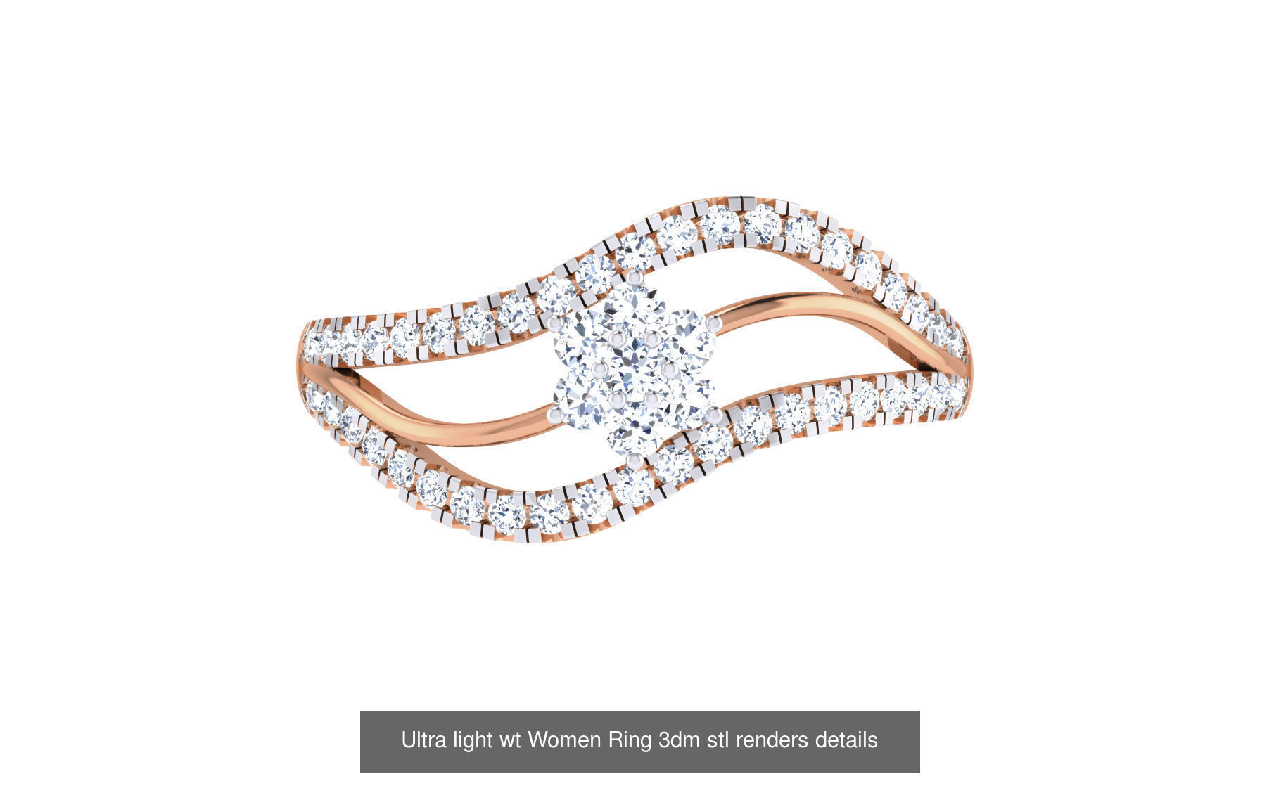 111 Ultra light wt Women Ring 3dm stl renders details 3D Model Collection_26