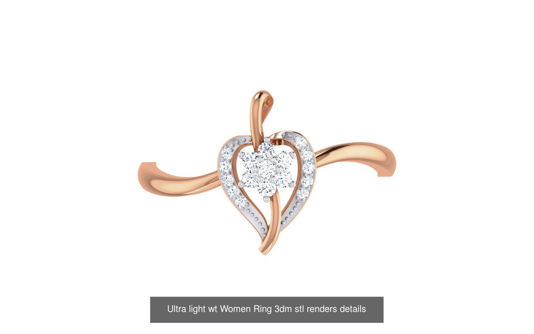 111 Ultra light wt Women Ring 3dm stl renders details 3D Model Collection_69