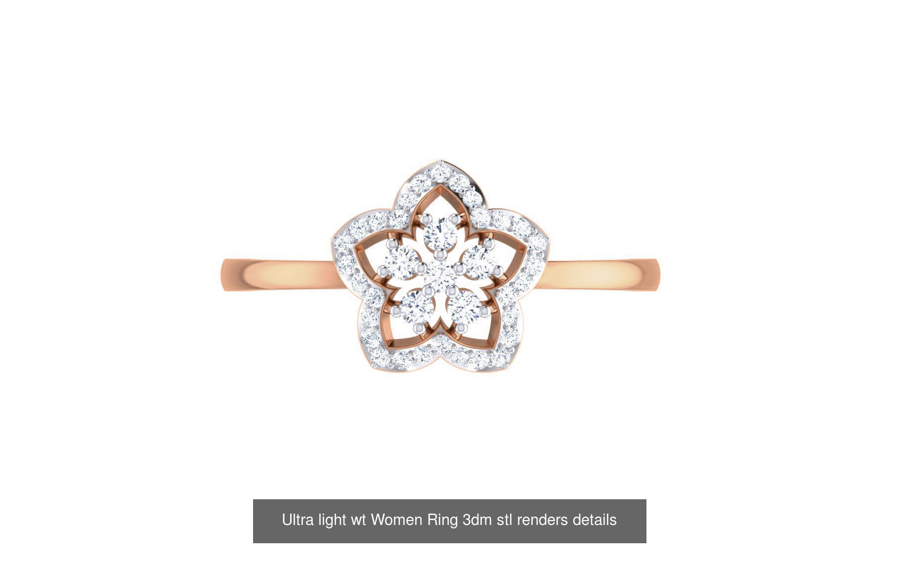 111 Ultra light wt Women Ring 3dm stl renders details 3D Model Collection_116