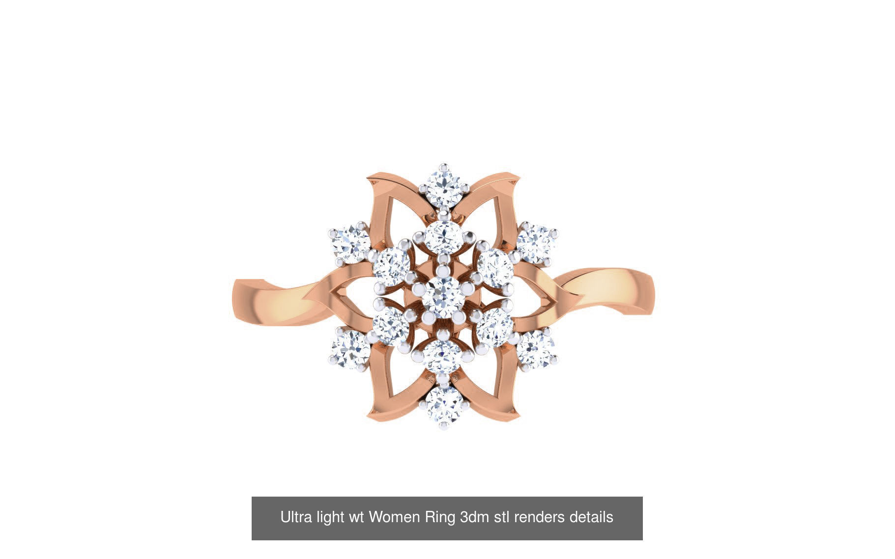 111 Ultra light wt Women Ring 3dm stl renders details 3D Model Collection_39