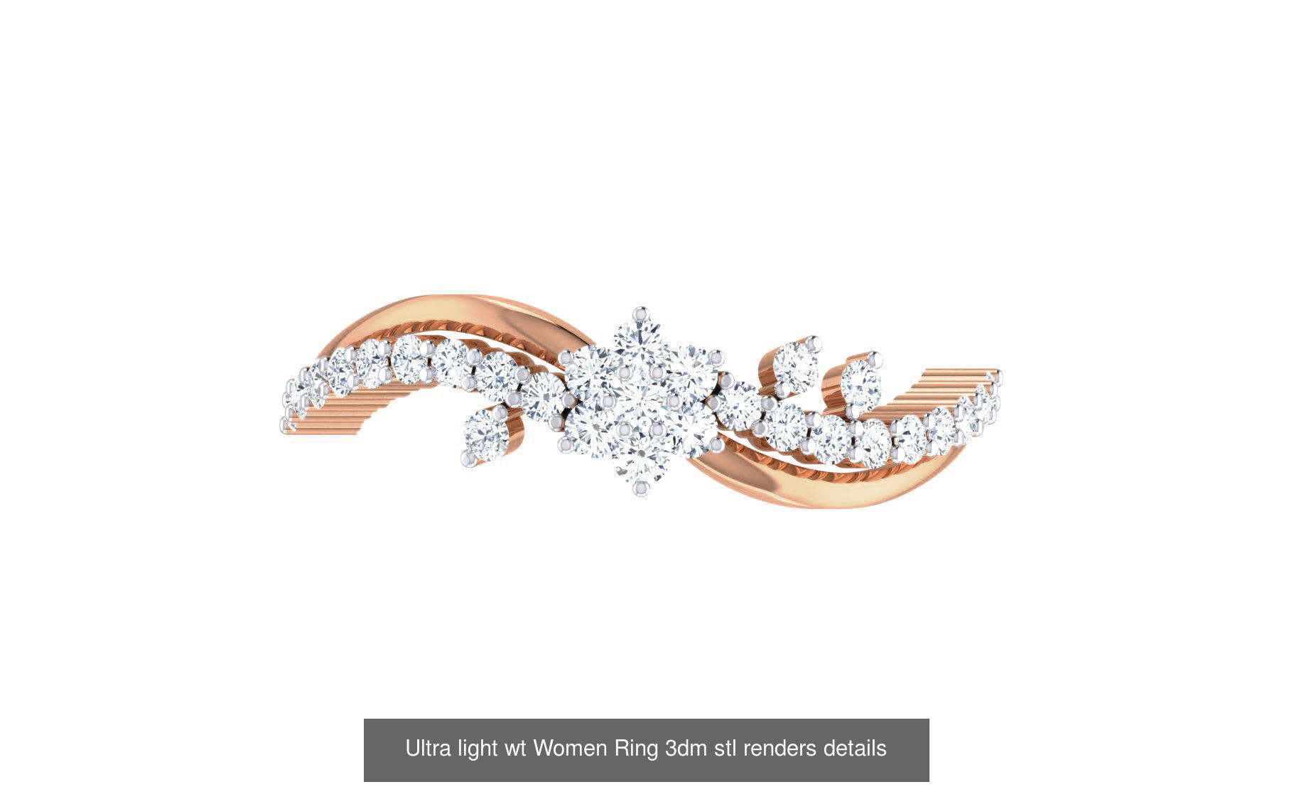 111 Ultra light wt Women Ring 3dm stl renders details 3D Model Collection_60