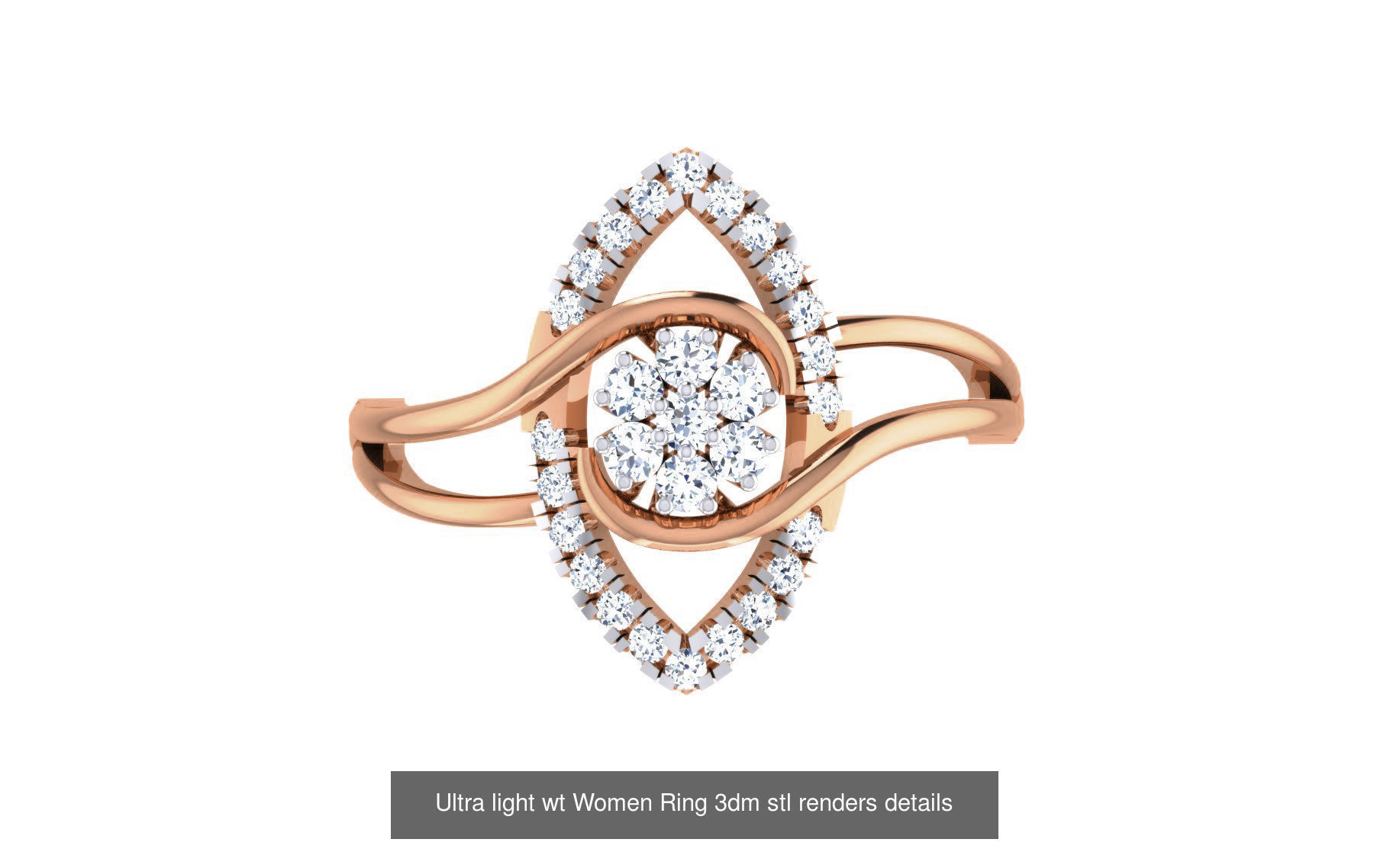 111 Ultra light wt Women Ring 3dm stl renders details 3D Model Collection_56