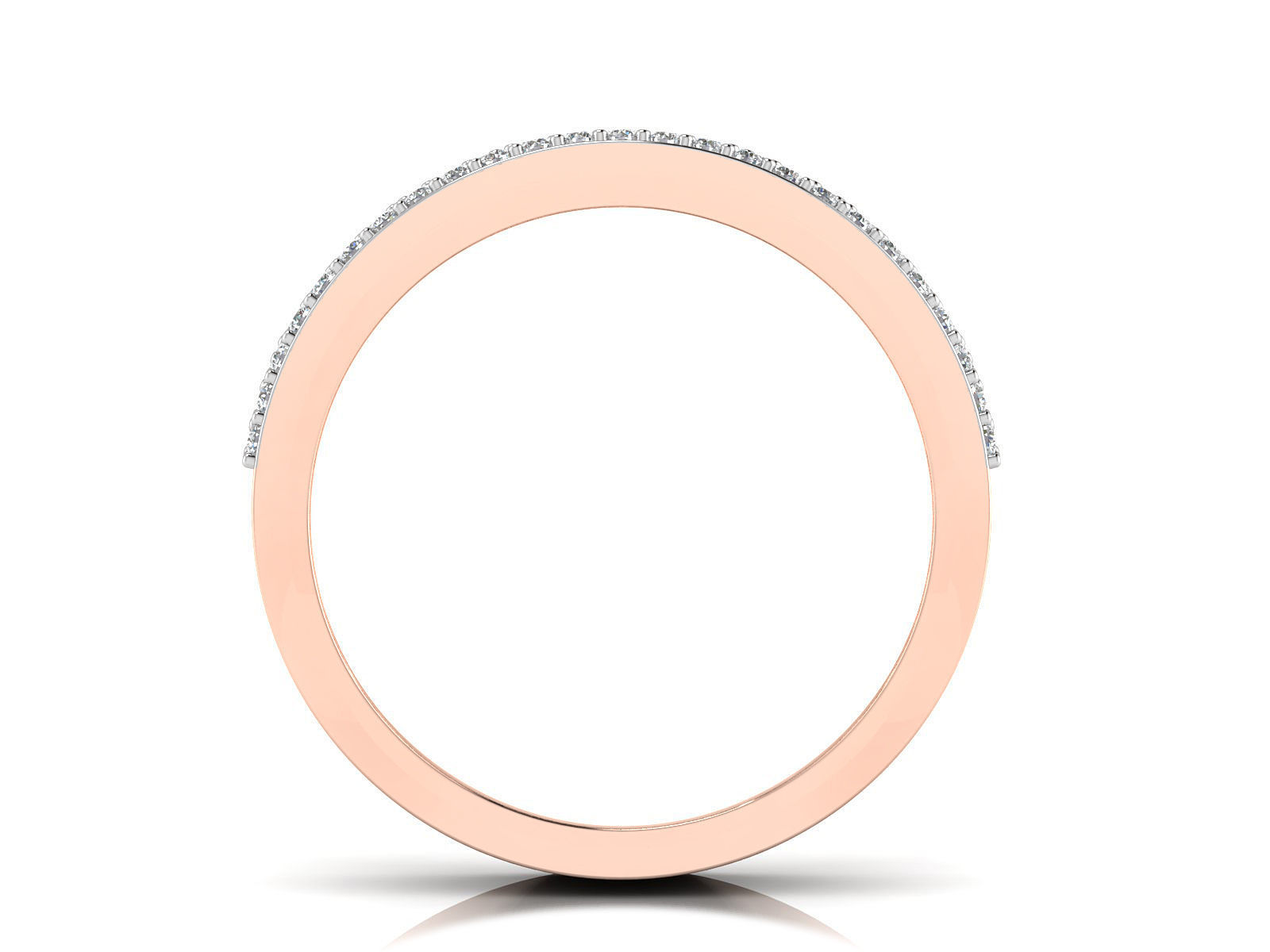 Light Weight Rose Gold Diamond Ring -R-3884 3D print model_4