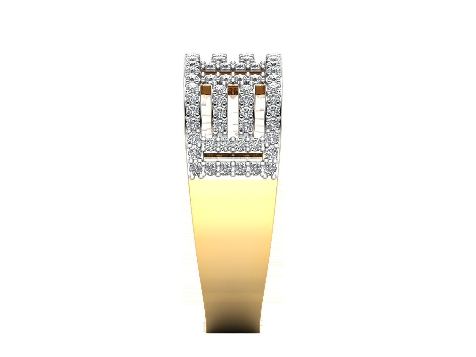 Light Weight Rose Gold Diamond Ring -R-3884 3D print model_11