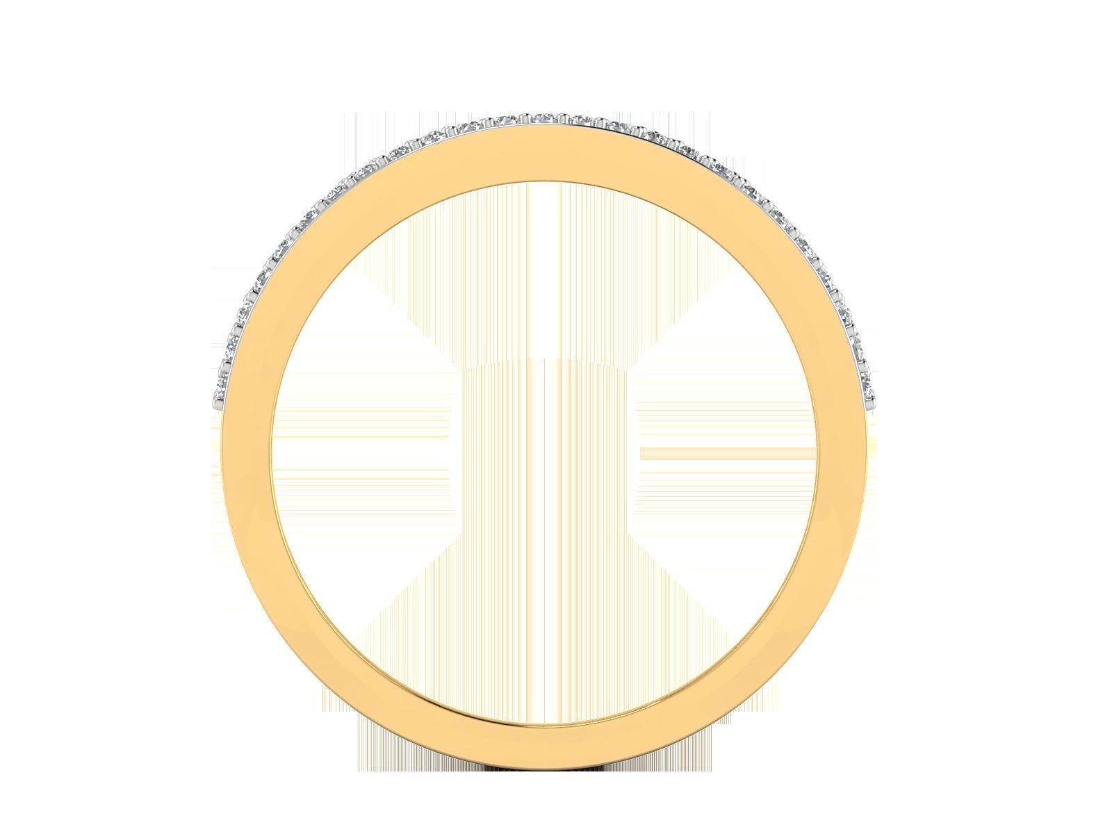 Light Weight Rose Gold Diamond Ring -R-3884 3D print model_7