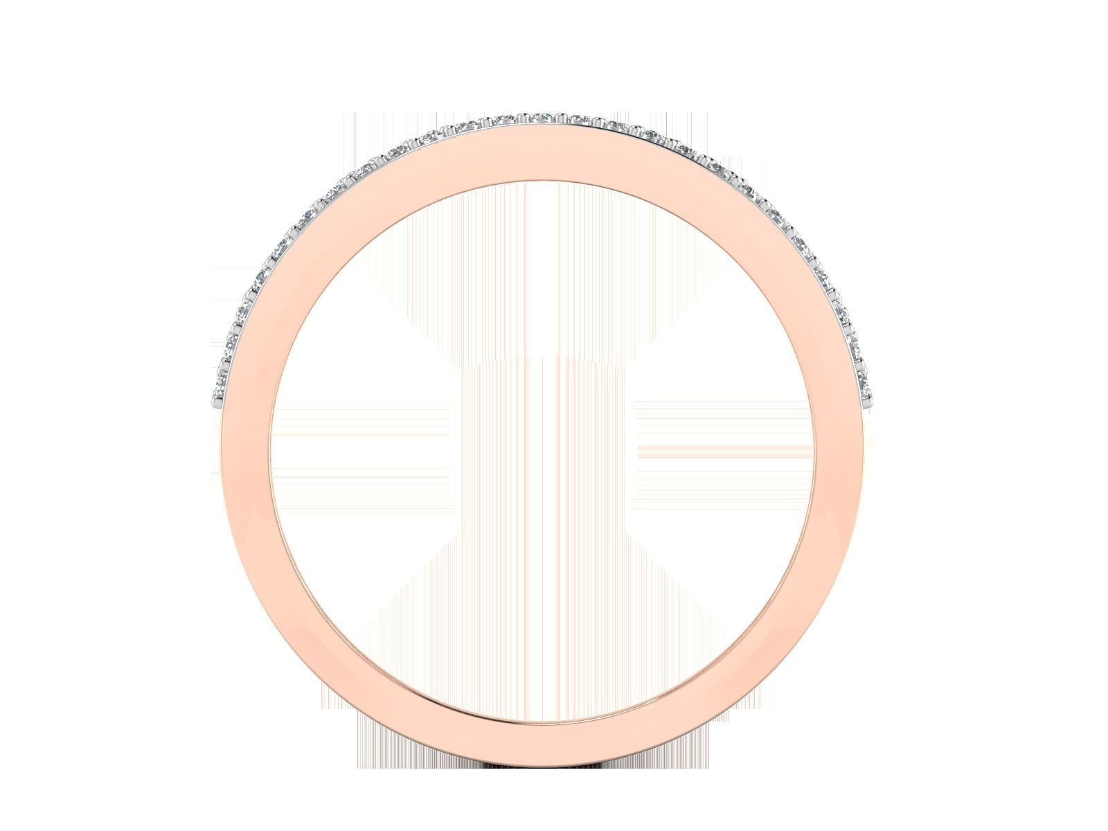 Light Weight Rose Gold Diamond Ring -R-3884 3D print model_5