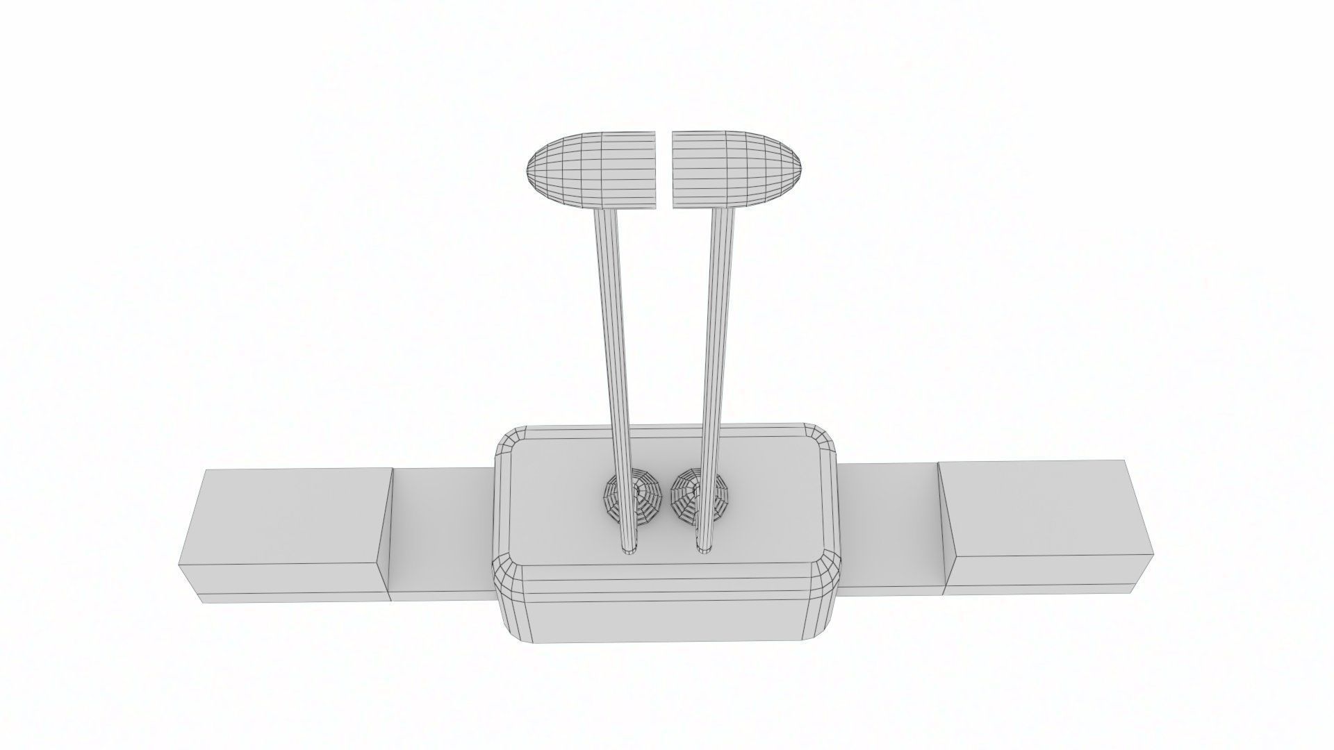Hand controllers and foot pedals Low-poly 3D model_28