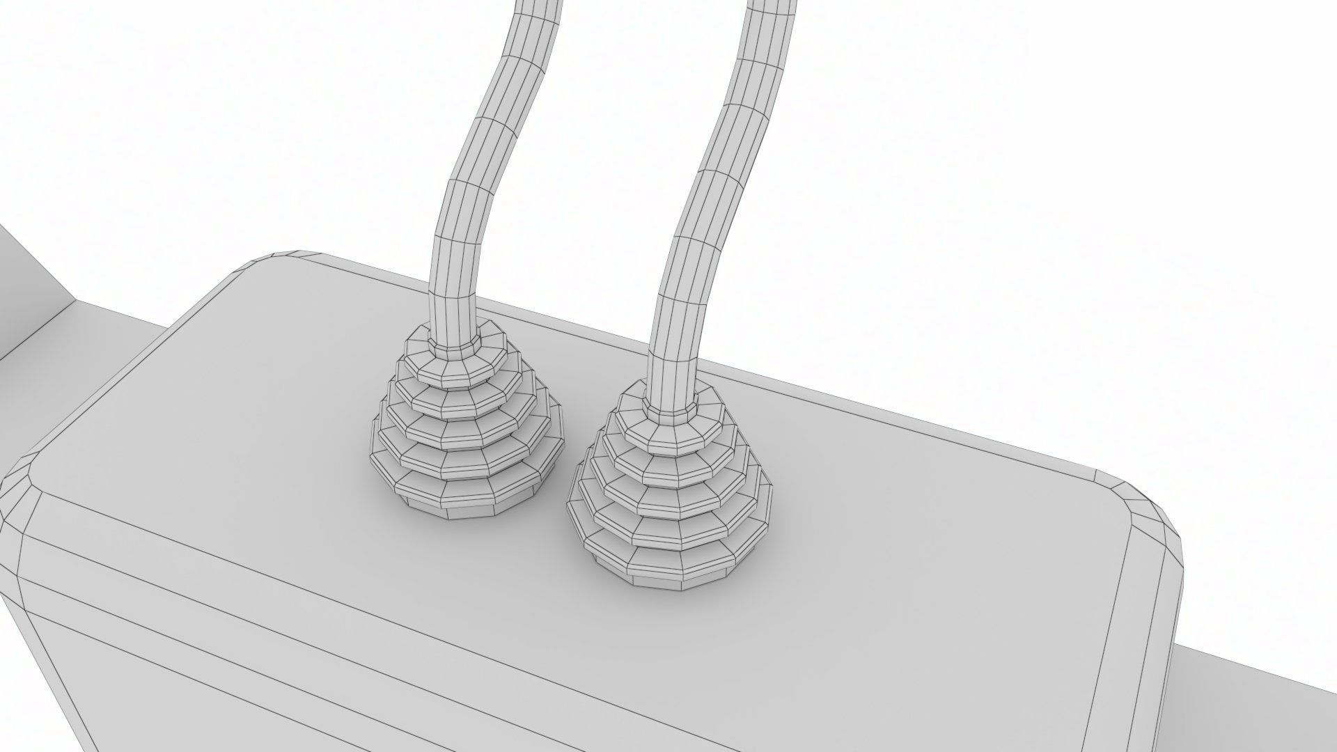 Hand controllers and foot pedals Low-poly 3D model_16