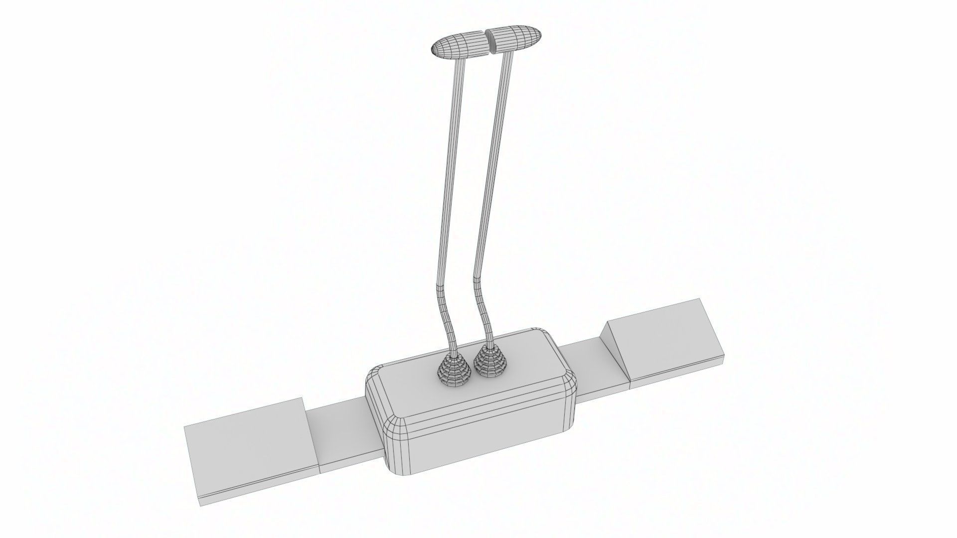 Hand controllers and foot pedals Low-poly 3D model_13