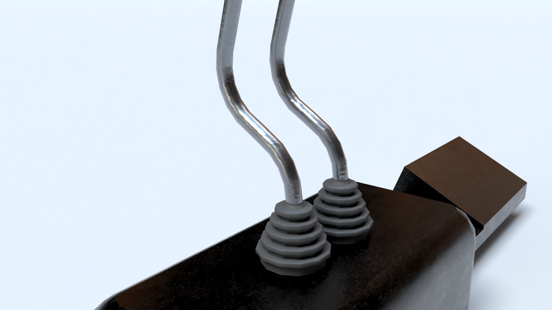 Hand controllers and foot pedals Low-poly 3D model_10