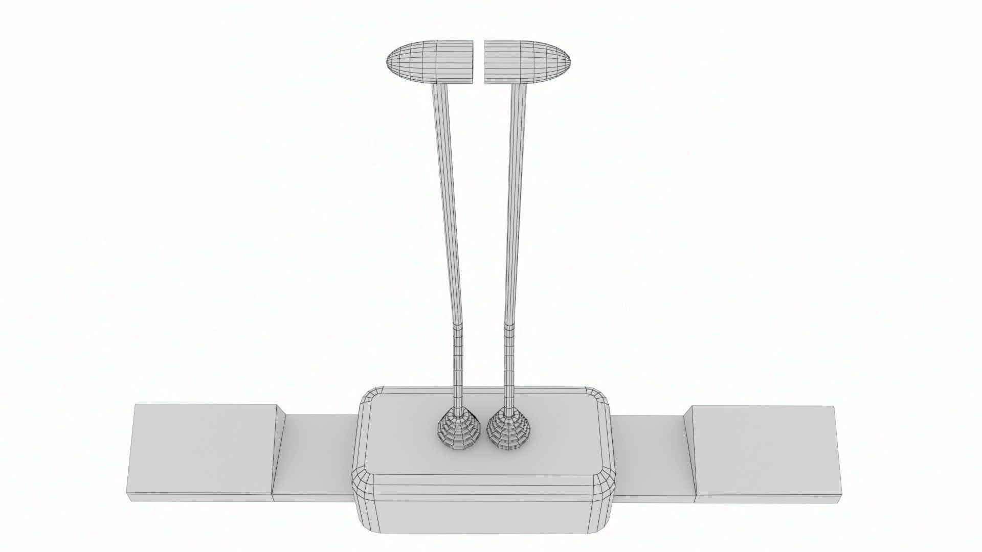 Hand controllers and foot pedals Low-poly 3D model_22