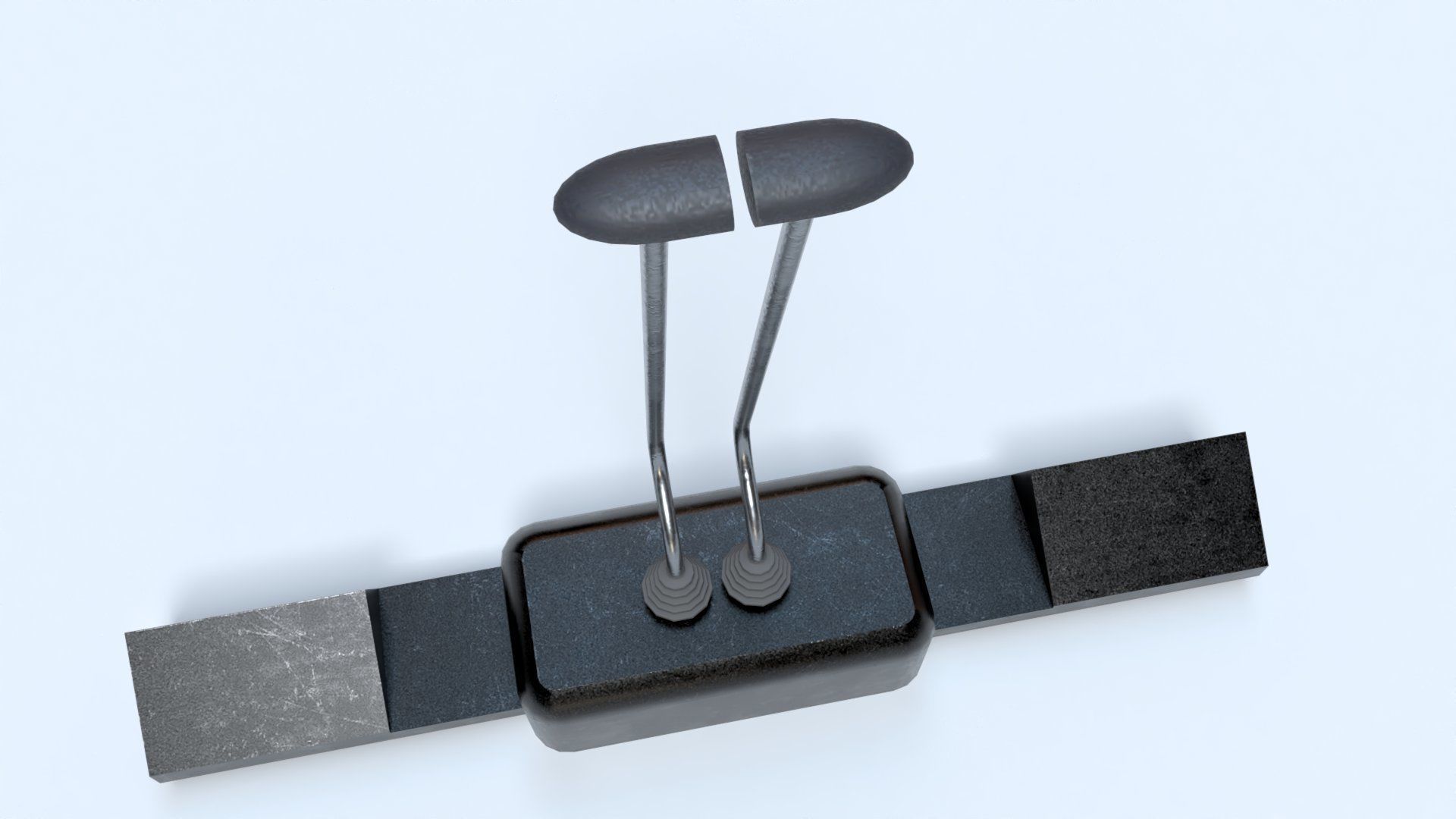 Hand controllers and foot pedals Low-poly 3D model_7