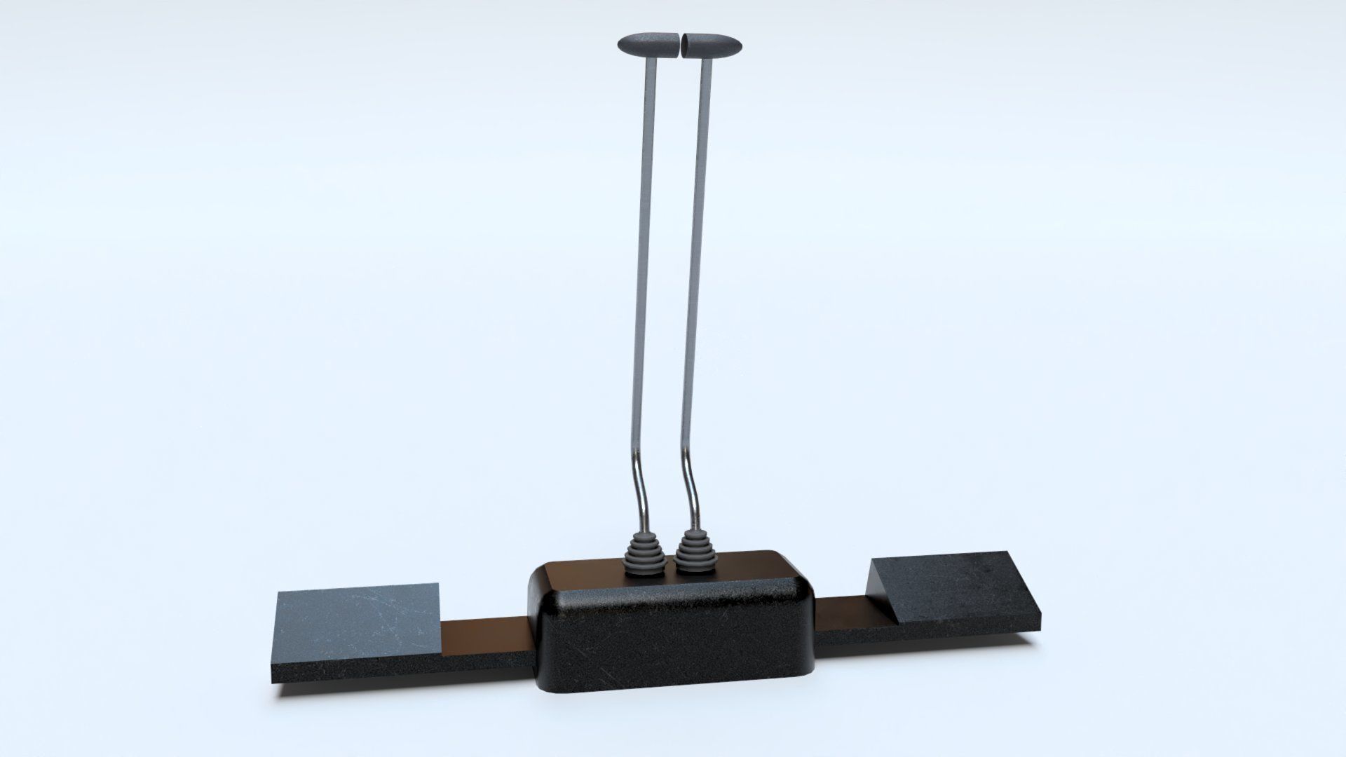 Hand controllers and foot pedals Low-poly 3D model_3