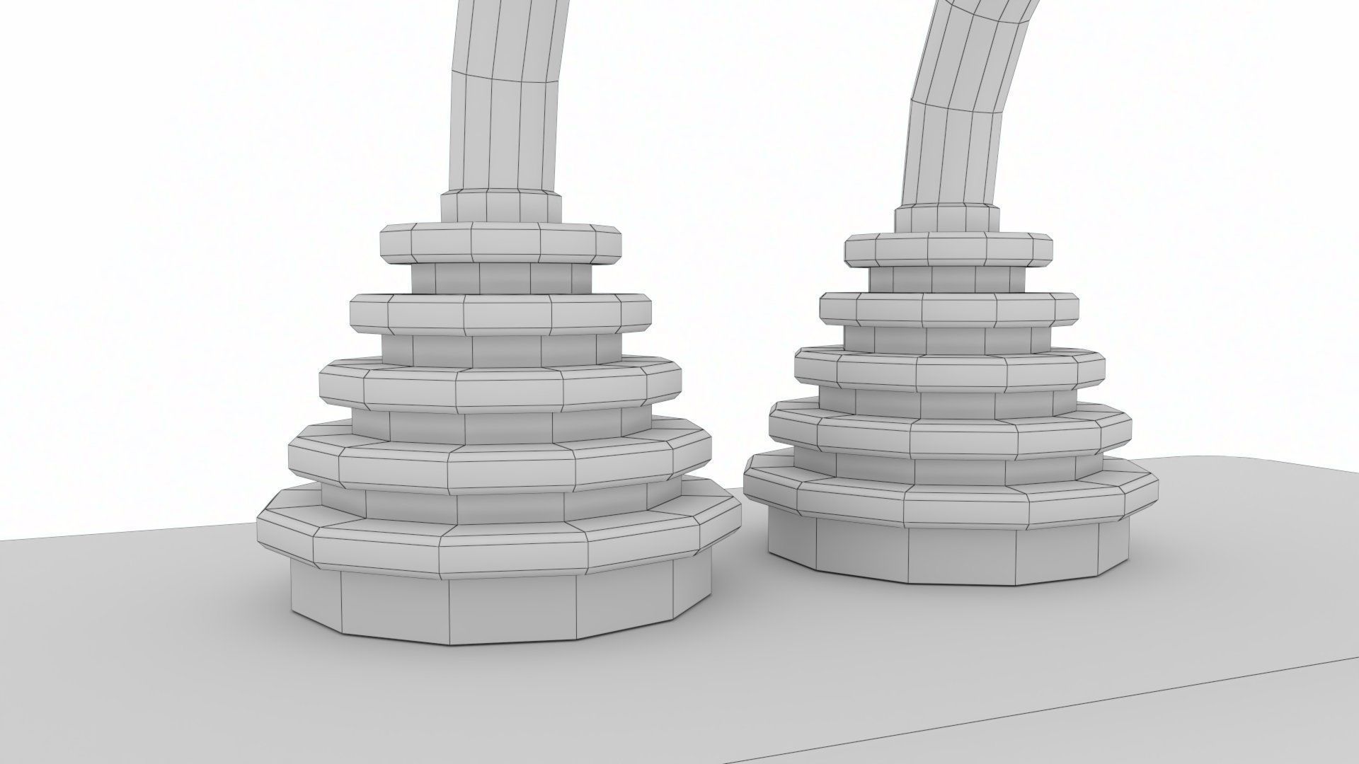 Hand controllers and foot pedals Low-poly 3D model_26