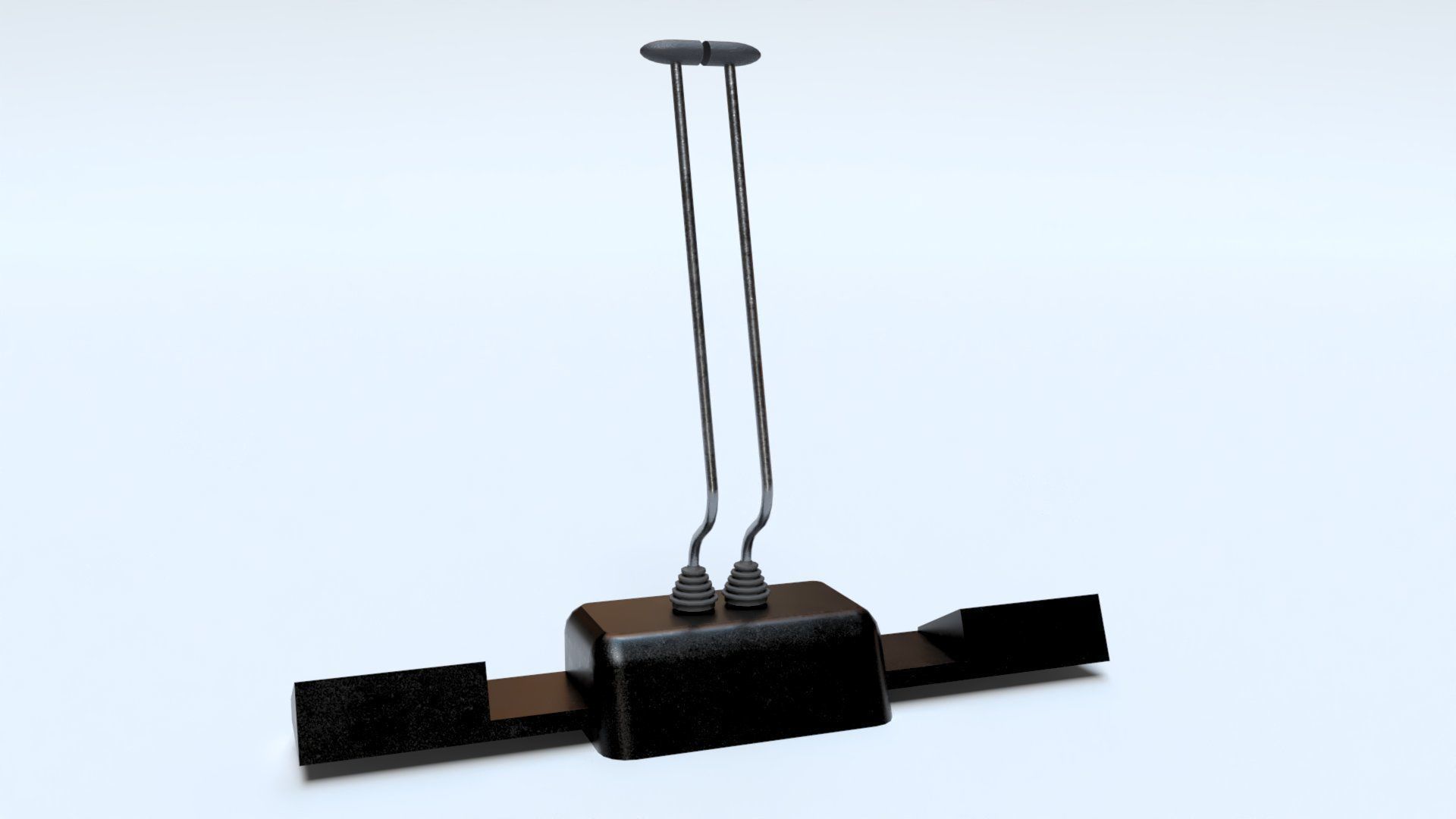 Hand controllers and foot pedals Low-poly 3D model_1