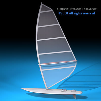 Windsurf sailboat 3D model_1