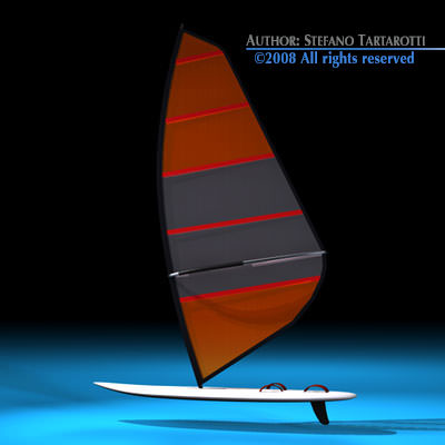 Windsurf sailboat 3D model_3