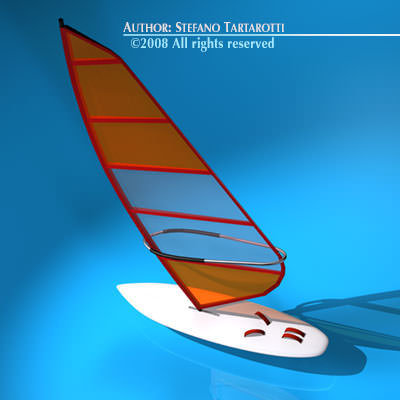 Windsurf sailboat 3D model_2
