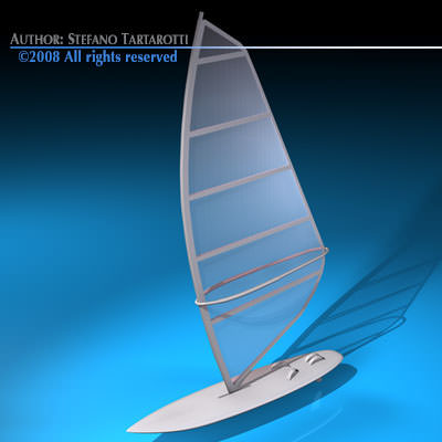 Windsurf sailboat 3D model_4