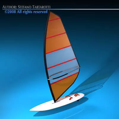 Windsurf sailboat 3D model_0