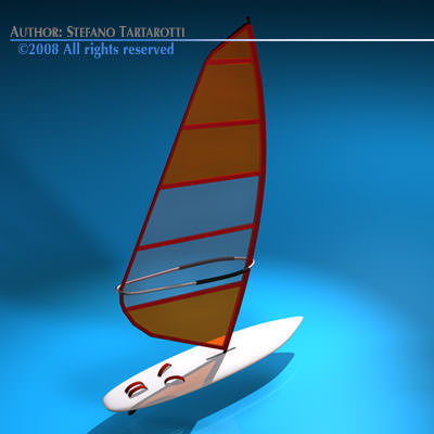 Windsurf sailboat 3D model_5