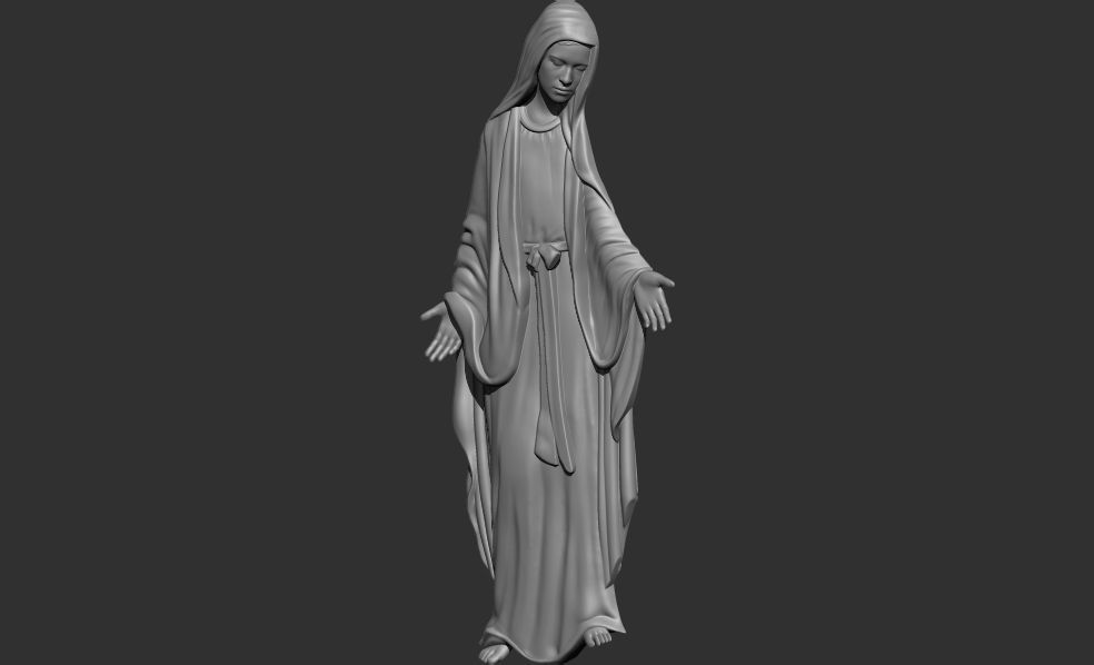 Virgin Mary 3D printable model for CNC 3D print model_2