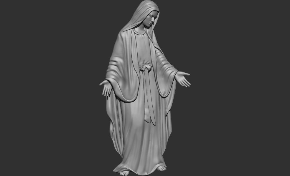 Virgin Mary 3D printable model for CNC 3D print model_5