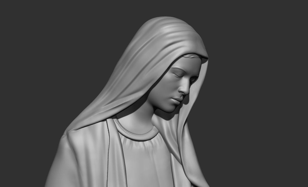 Virgin Mary 3D printable model for CNC 3D print model_1