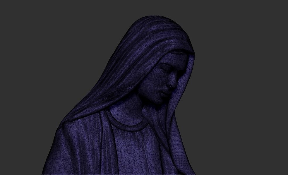 Virgin Mary 3D printable model for CNC 3D print model_8