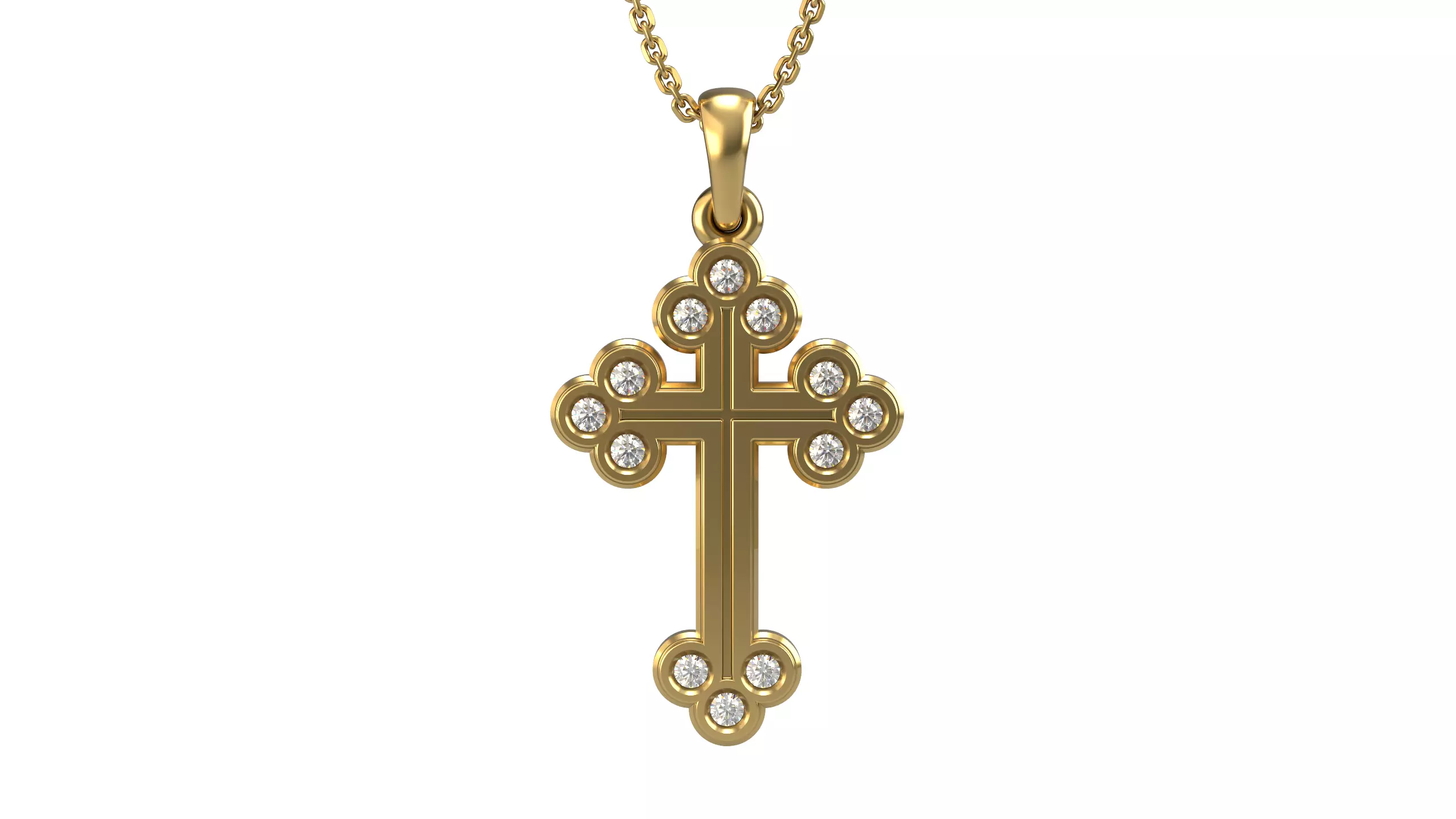 Cross pendant 11 3D print model_0