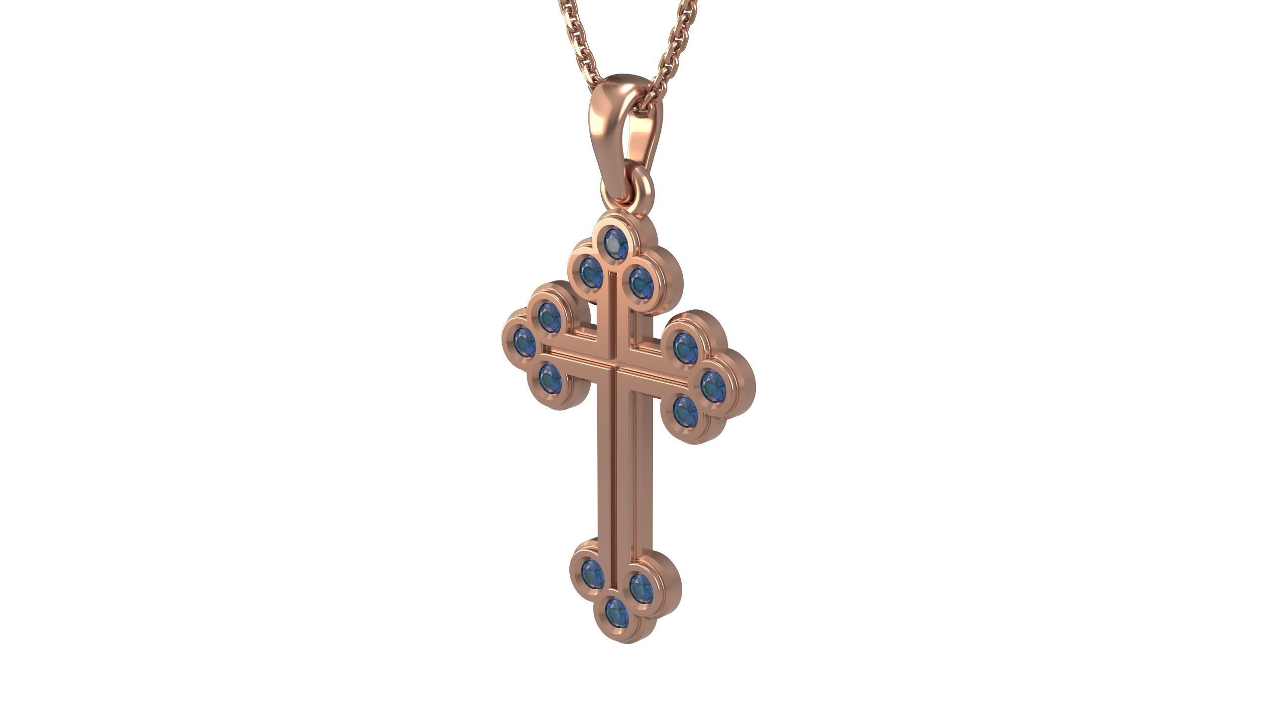 Cross pendant 11 3D print model_5