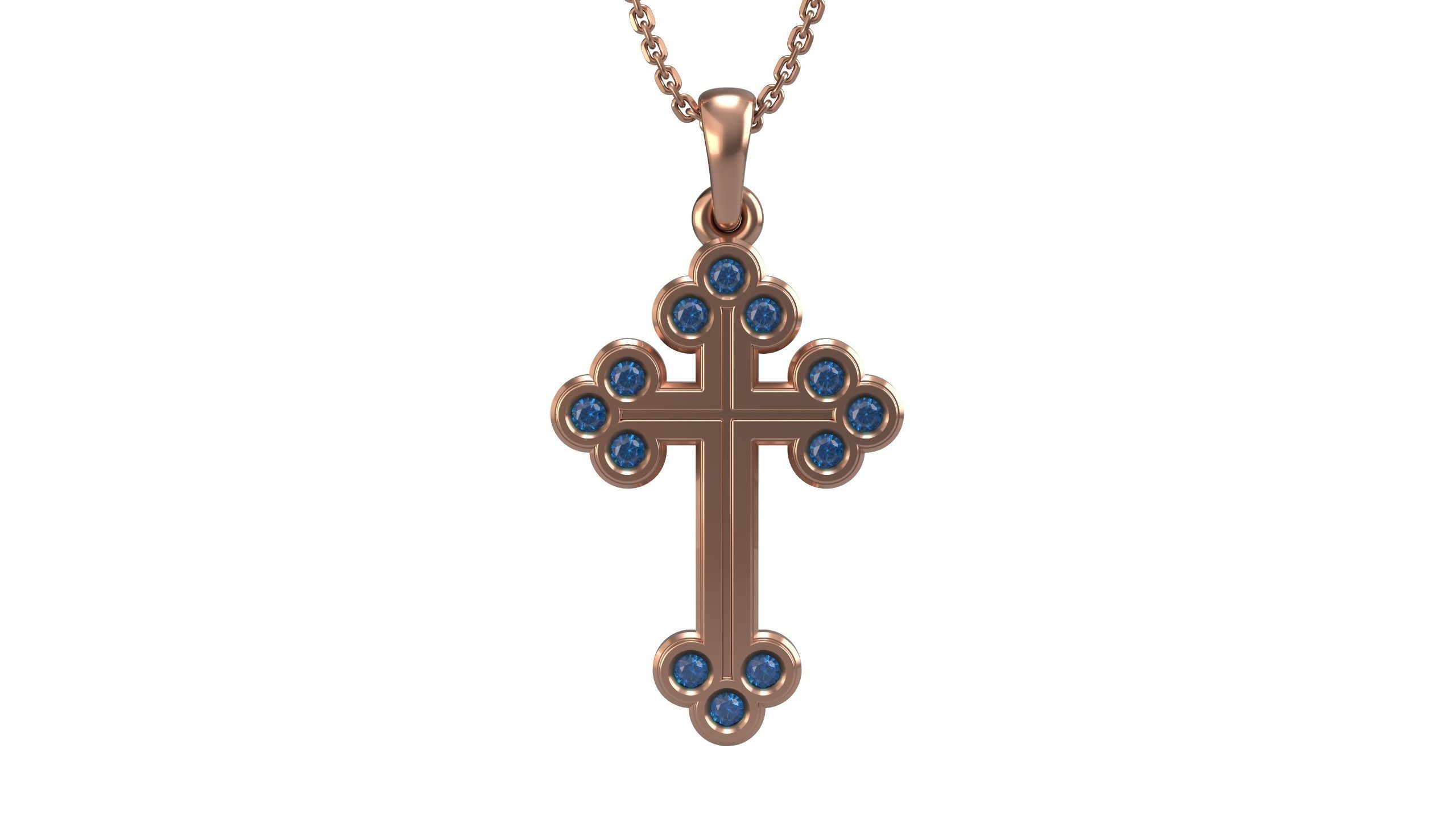 Cross pendant 11 3D print model_4
