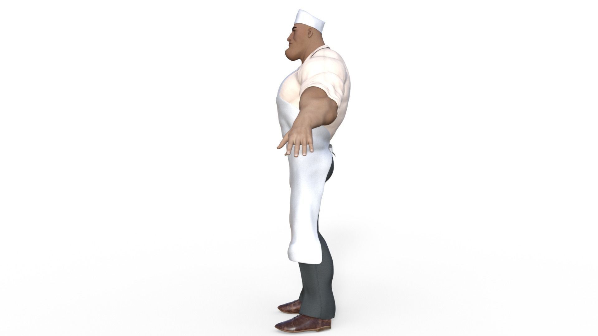 Cartoon Angry Butcher Rigged 3D model_22