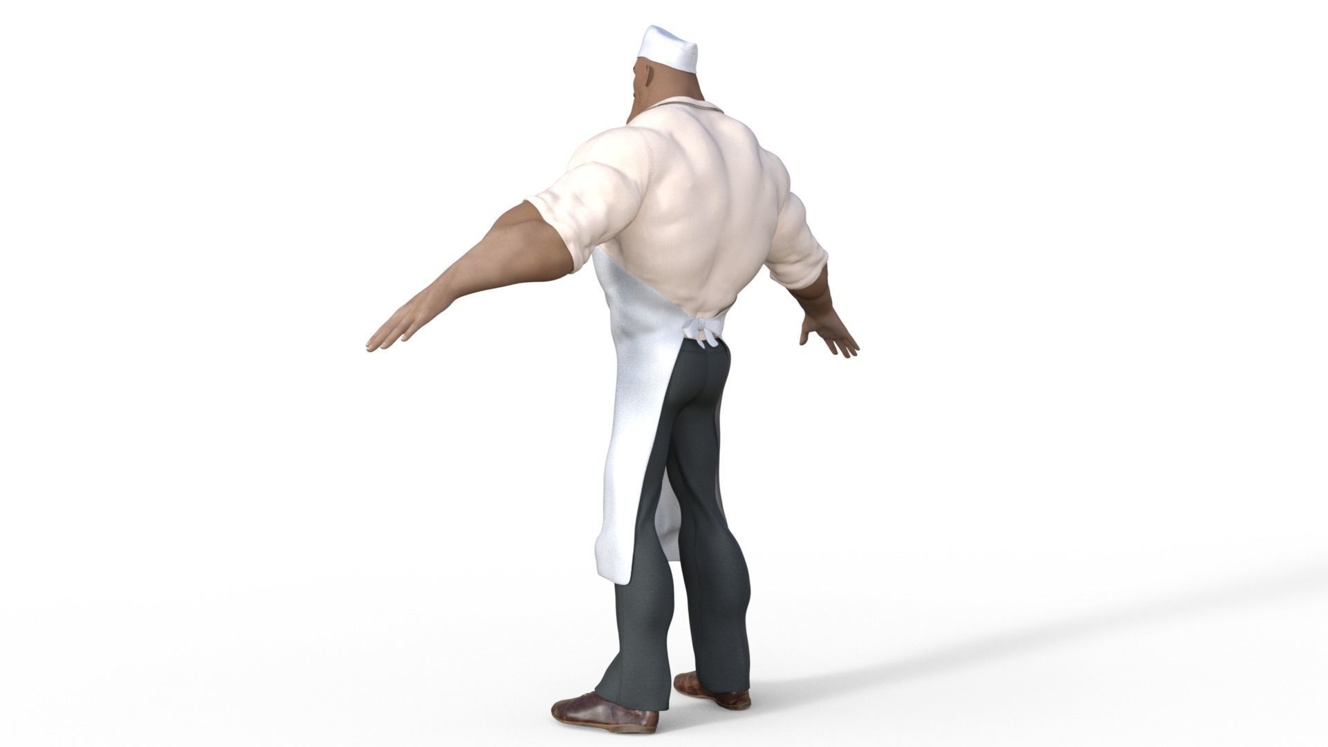 Cartoon Angry Butcher Rigged 3D model_15