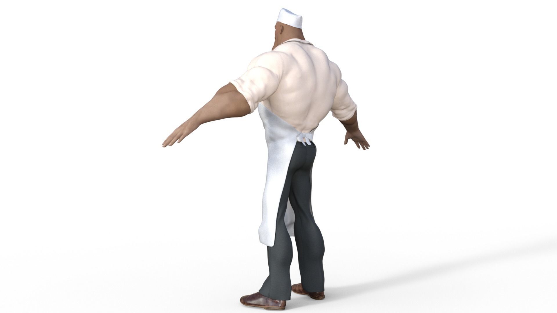 Cartoon Angry Butcher Rigged 3D model_23