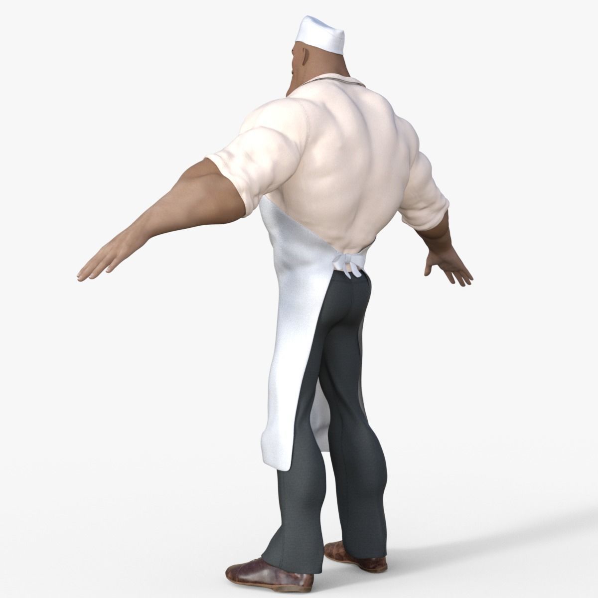 Cartoon Angry Butcher Rigged 3D model_3