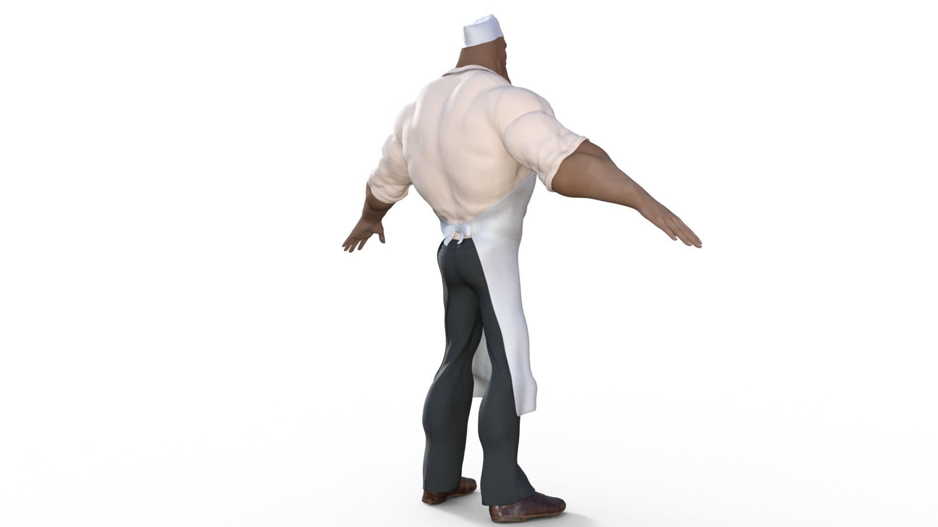 Cartoon Angry Butcher Rigged 3D model_17