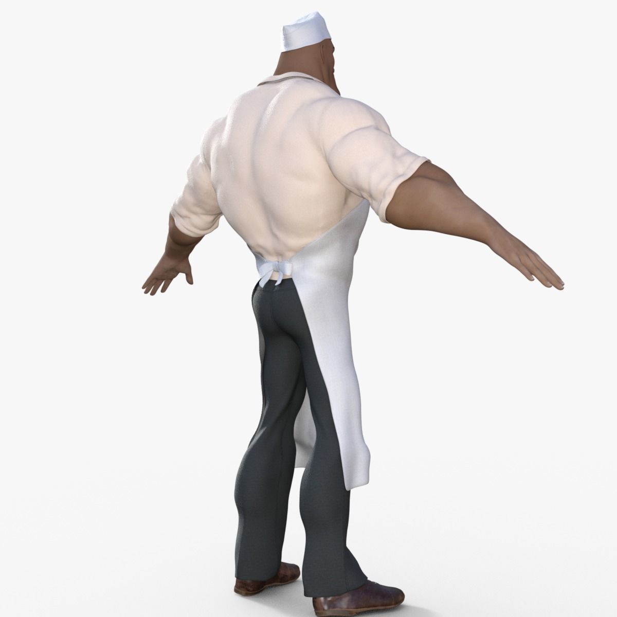 Cartoon Angry Butcher Rigged 3D model_5