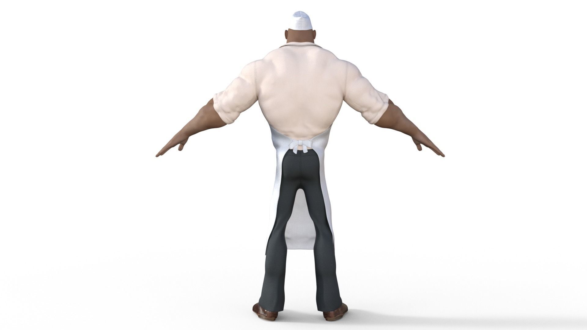 Cartoon Angry Butcher Rigged 3D model_16