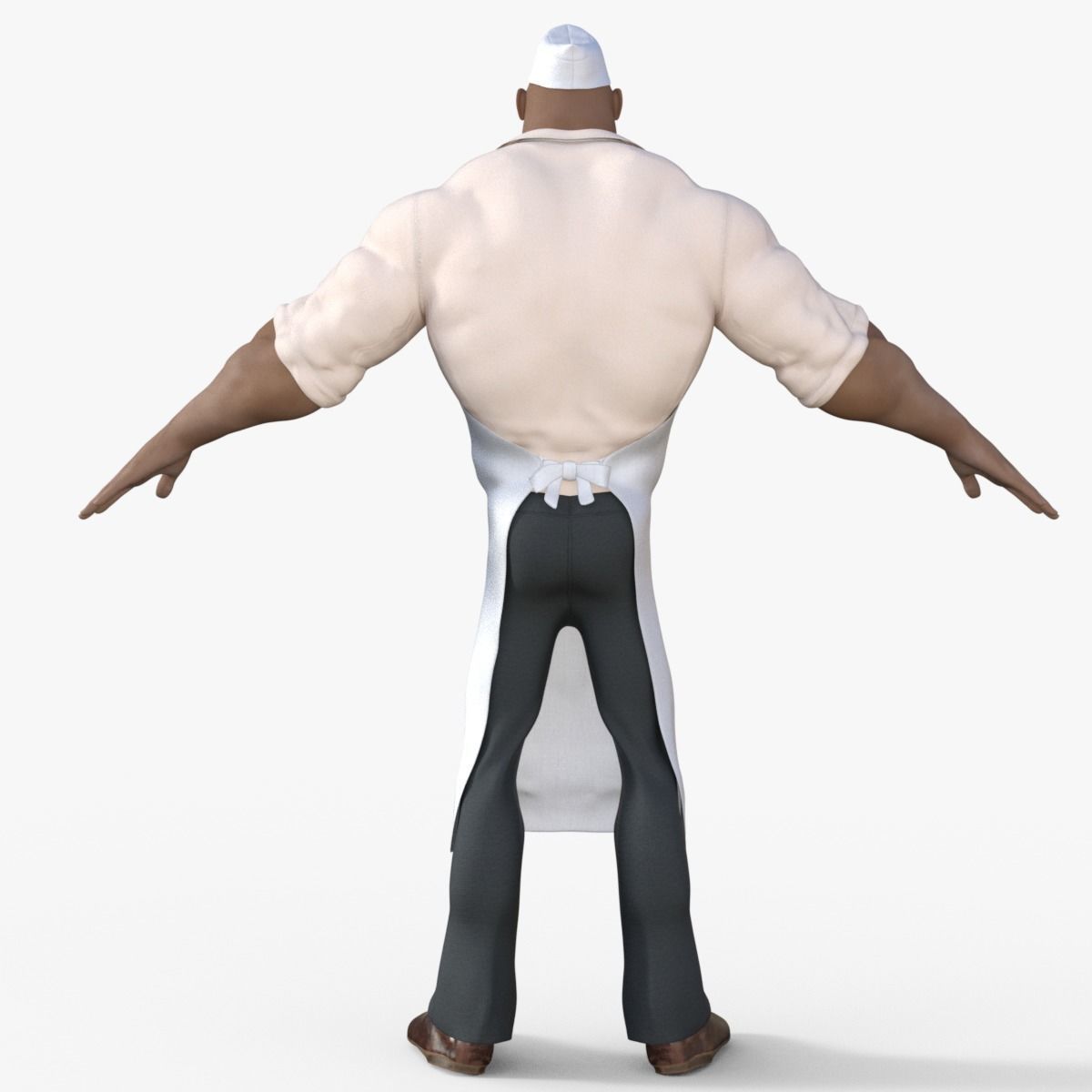Cartoon Angry Butcher Rigged 3D model_4