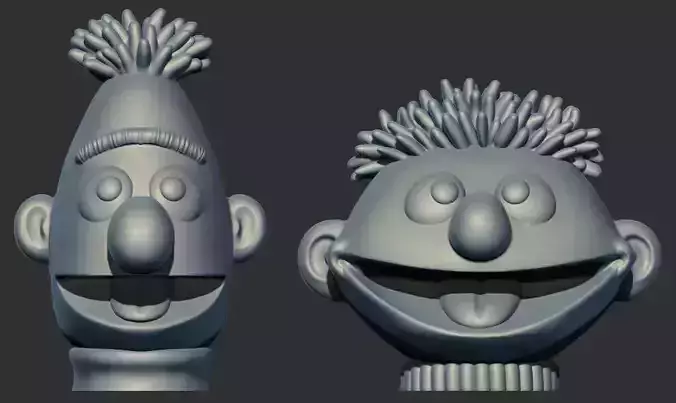 Ernie  Bert HEAD 3D Printable model from Sesame Street 3D print model