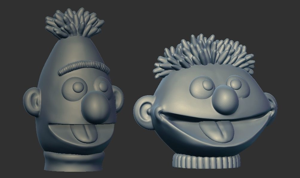Ernie  Bert HEAD 3D Printable model from Sesame Street 3D print model_4